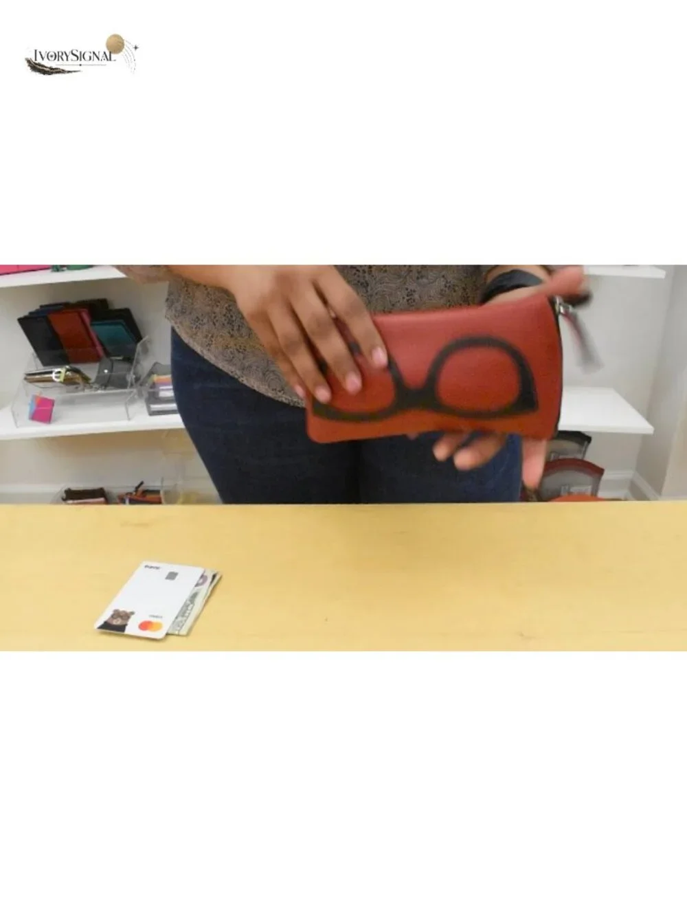 Genuine Leather Soft Eyeglass Case with RFID Blocking Lining, Zip Closure,